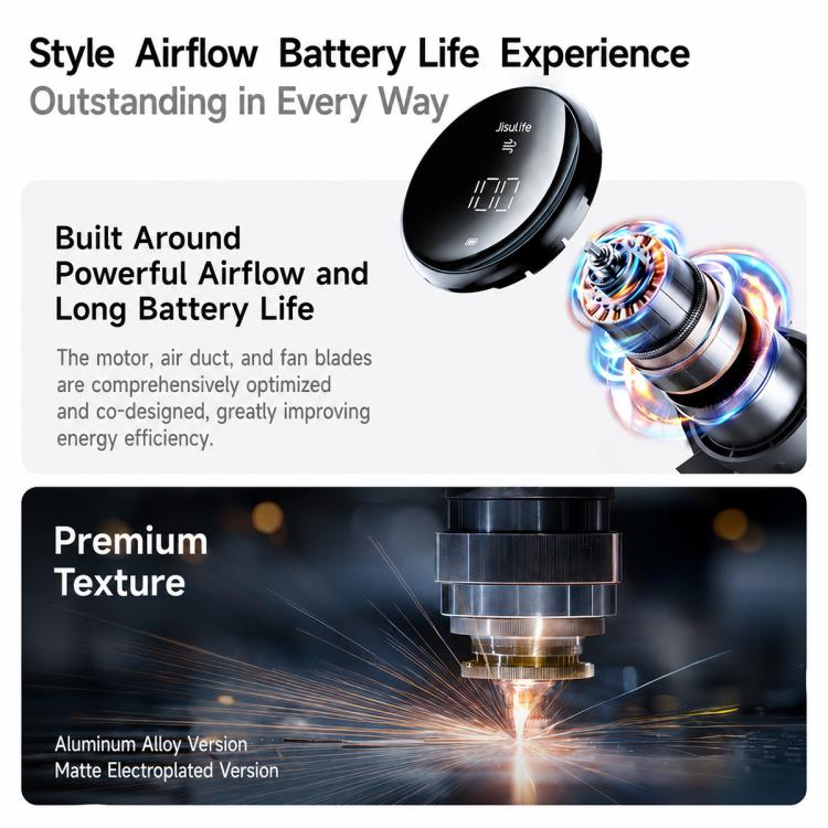 JisuLife Pro1S High-Speed ??Turbo Handheld Fan with Long Battery Life, 5000mAh