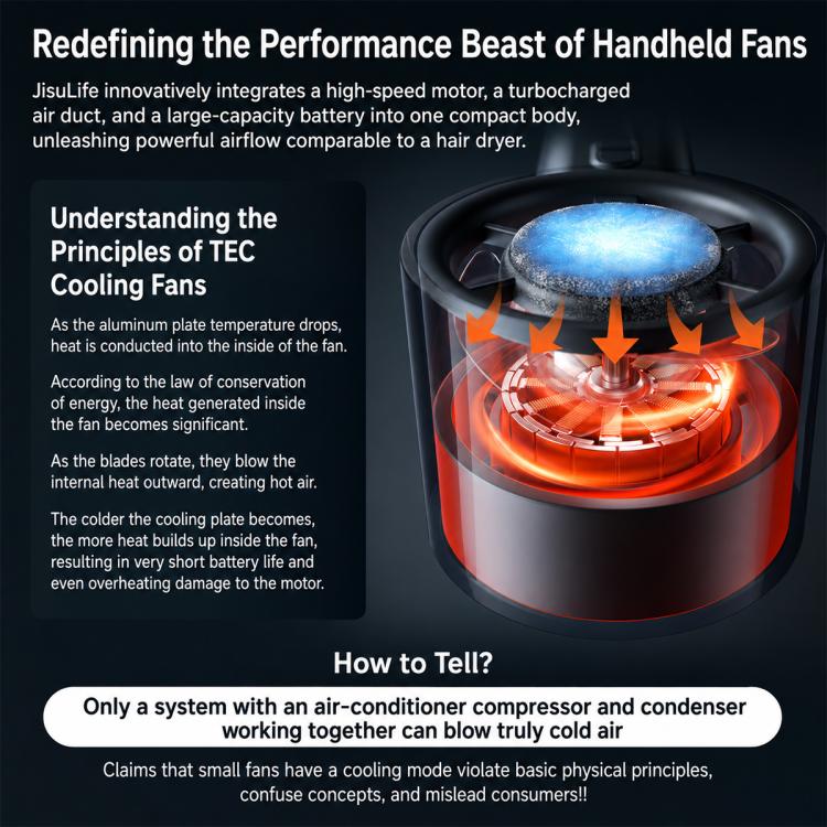 JisuLife Pro1S High-Speed ??Turbo Handheld Fan with Long Battery Life, 5000mAh