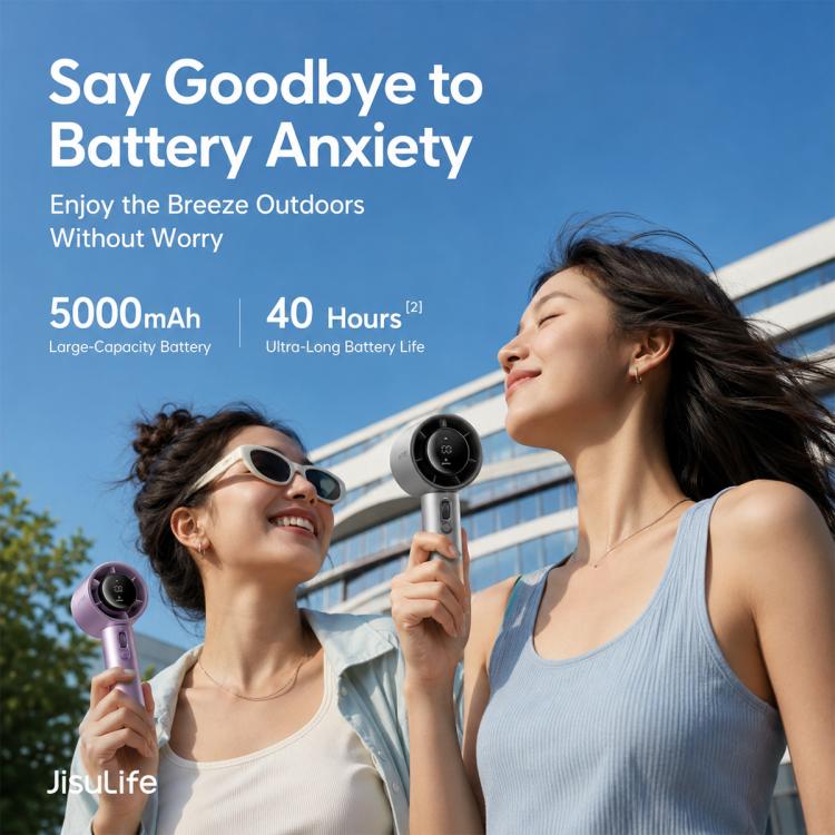 JisuLife Pro1S High-Speed ??Turbo Handheld Fan with Long Battery Life, 5000mAh