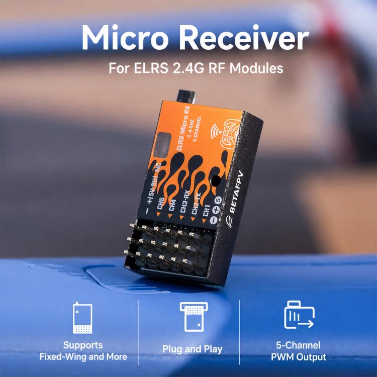 BETAFPV  ELRS 2.4G RF Modules Micro Receiver for Fixed-Wing Aircraft