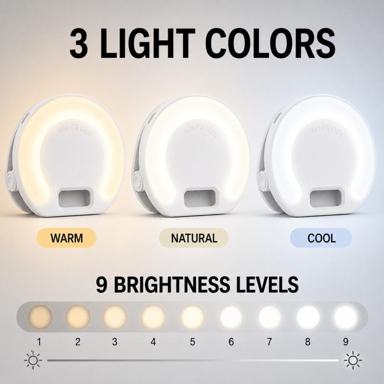 D7 Rechargeable Mini Clip?on Selfie Fill Light
