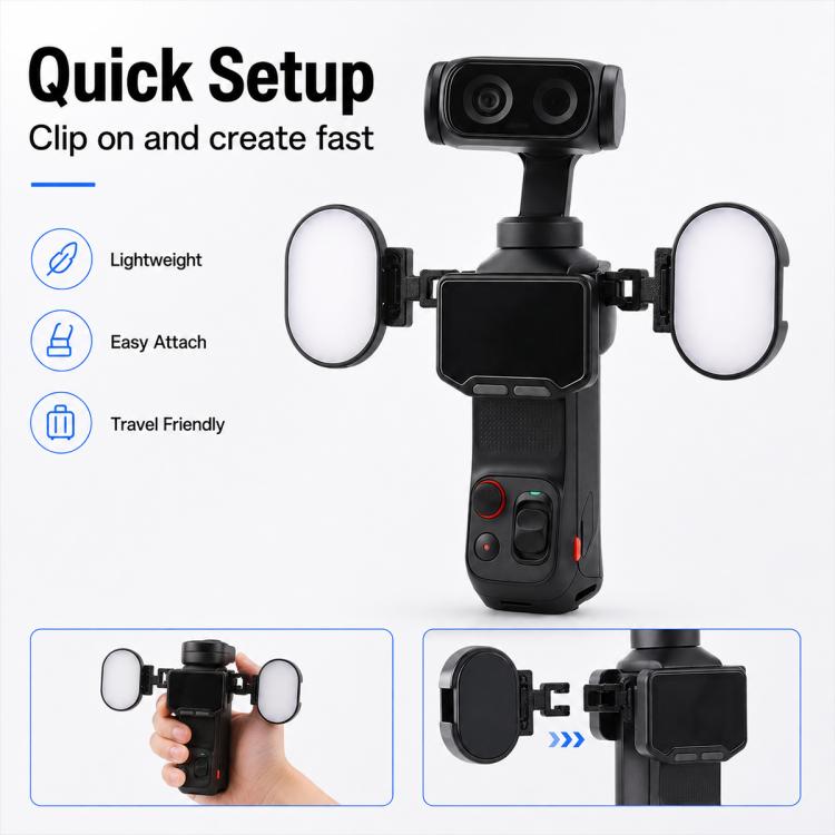 Mini LED Fill Light 360 Rotation Adjustable Color Temperature Light, For Insta360 Luna Ultra