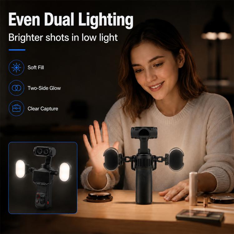 Mini LED Fill Light 360 Rotation Adjustable Color Temperature Light, For Insta360 Luna Ultra
