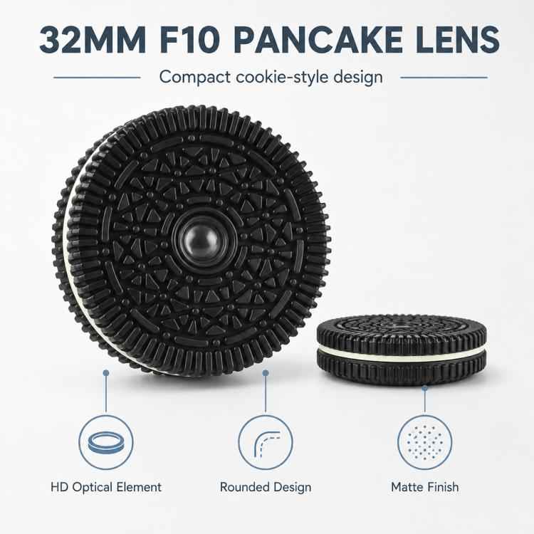 32mm F10 Fixed?Focus Pancake Lens for Sony E-mount Cameras, For Sony E-mount