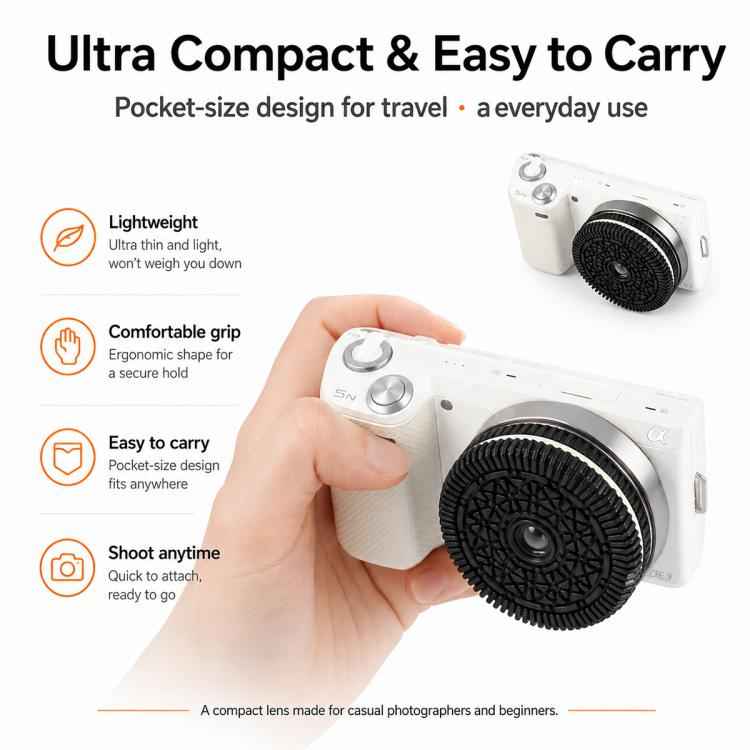 32mm F10 Fixed?Focus Pancake Lens for Sony E-mount Cameras, For Sony E-mount