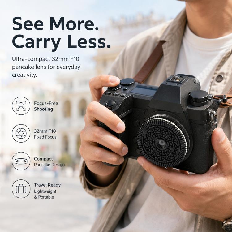32mm F10 Fixed-Focus Lens for Leica, Panasonic, Sigma L-mount Mirrorless Cameras, For Leica, Panasonic, Sigma L-mount