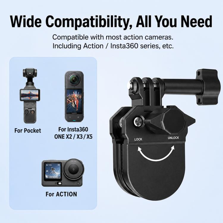 Action Camera Motorcycle Windshield Clamp Mount Clip
