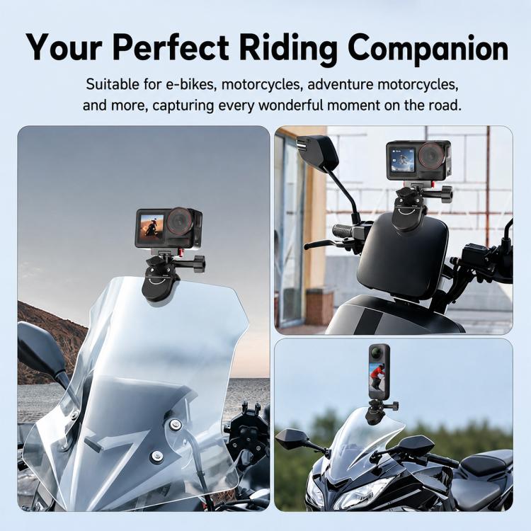 Action Camera Motorcycle Windshield Clamp Mount Clip
