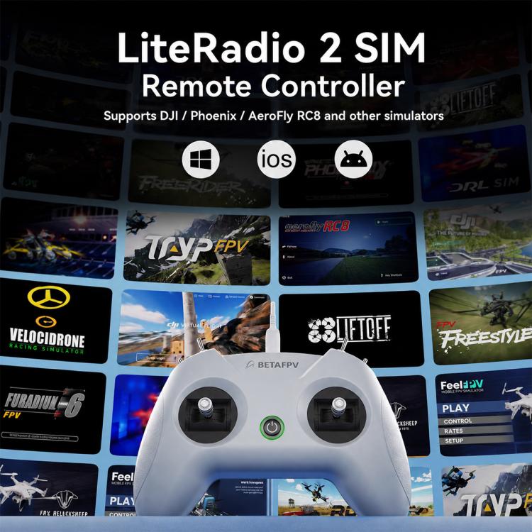 BETAFPV LiteRadio2 SIM FPV RC Flight Simulator Controller For DJI Aerofly RC8