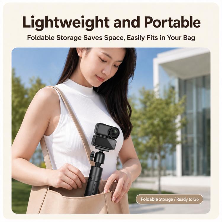 Magnetic Selfie Stick Extendable Portable Tripod for Insta 360 X6 / DJI Action 5 Pro / 4 / 3 / Osmo Nano