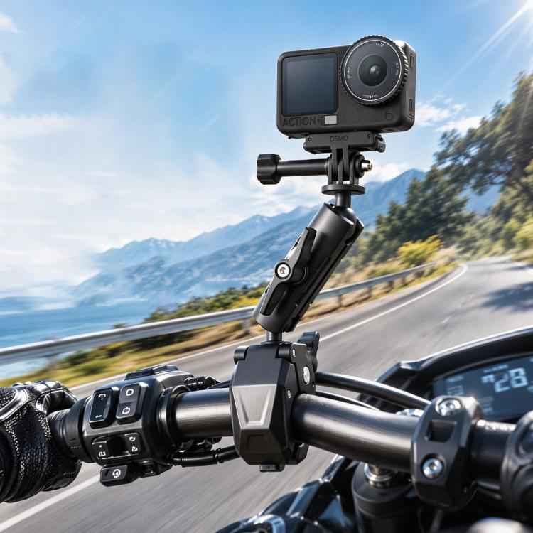 Aluminum Alloy Heavy-Duty Crab-Claw Clamp Motorcycle Handlebar Mount for DJI, Insta360, GoPro And Other Action Cameras