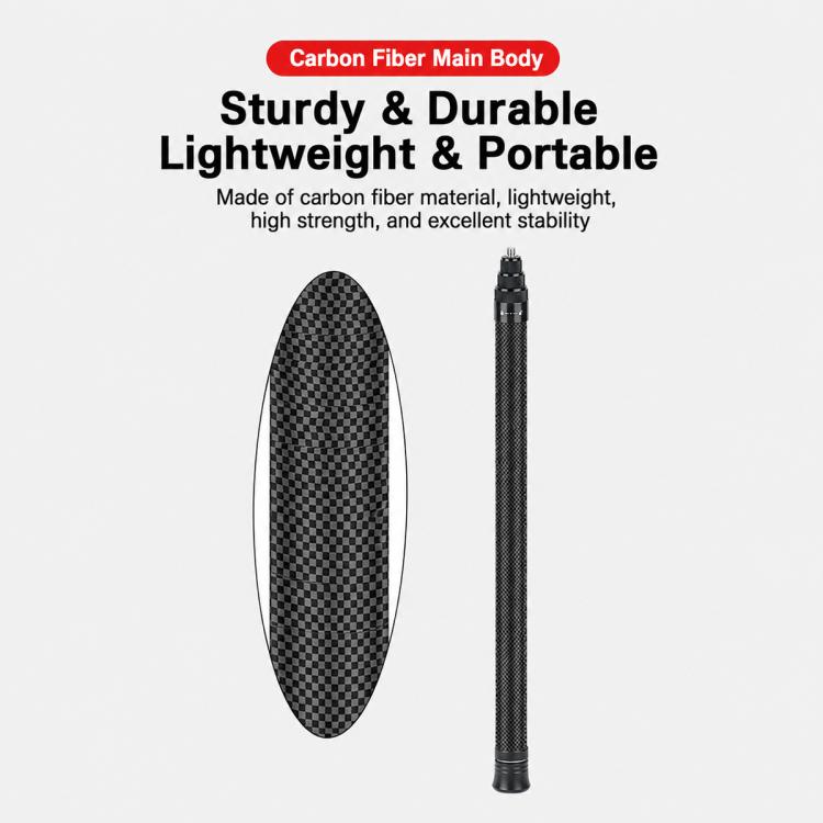 1.5m Invisible 7-section Carbon Fiber Selfie Stick Bullet Time Extension Monopod for Insta360 X6 / X5 / X4 / X3, DJI Osmo 360 / 360 II