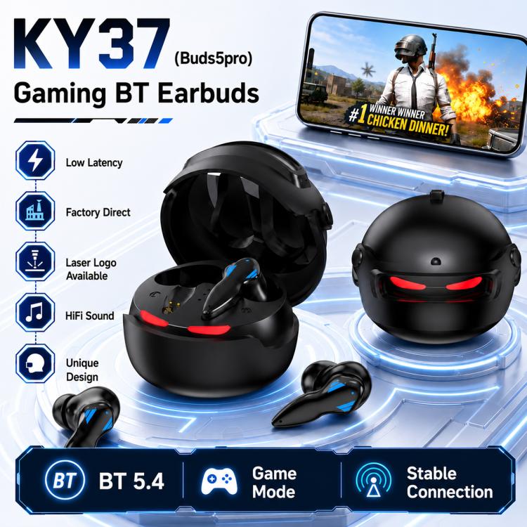 KY37 Buds 5Pro Bluetooth 5.4 Wireless Gaming Earbuds