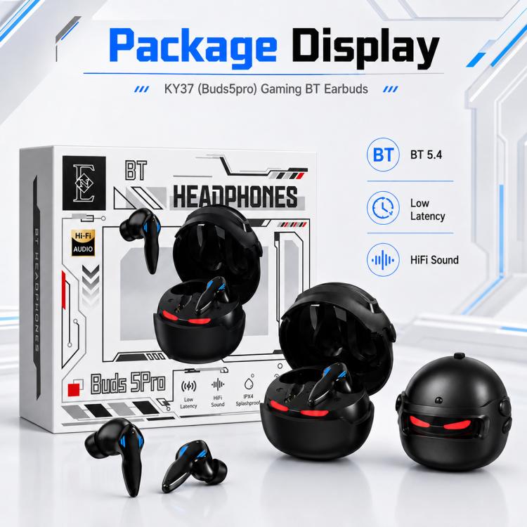 KY37 Buds 5Pro Bluetooth 5.4 Wireless Gaming Earbuds