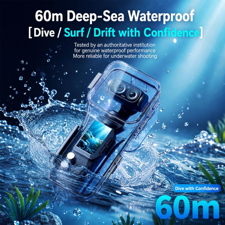 Waterproof Housing 60m Diving Pocket Camera Case, For Insta360 Luna Ultra