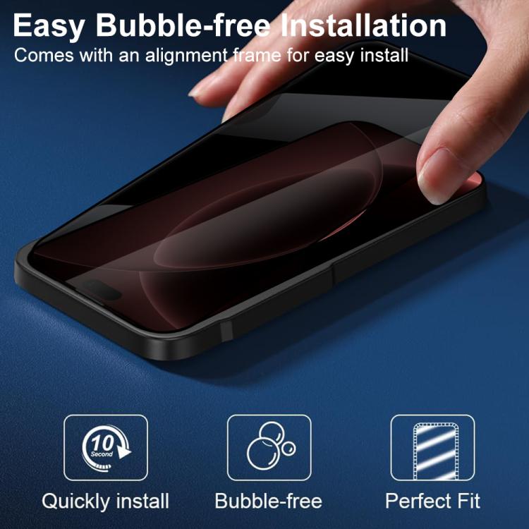 XDcase 2 PCS/Pack Silk-Printed 360 Anti-Spy Tempered Glass Screen Protector, For iPhone 18 Pro, For iPhone 18 Pro Max