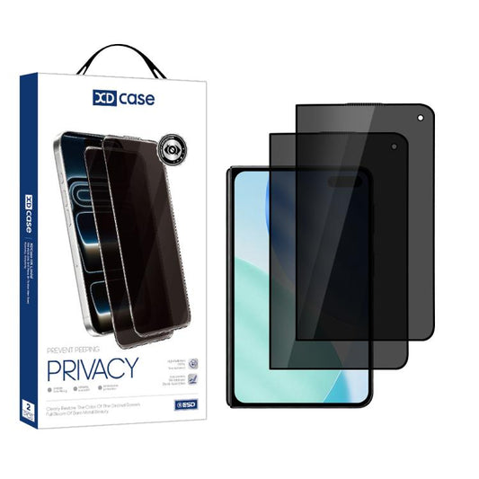 XDcase 2 PCS/Pack Silk-Printed 180 Anti-Spy Tempered Glass Screen Protector, For iPhone Fold Outer Screen, For iPhone 18 Pro, For iPhone 18 Pro Max