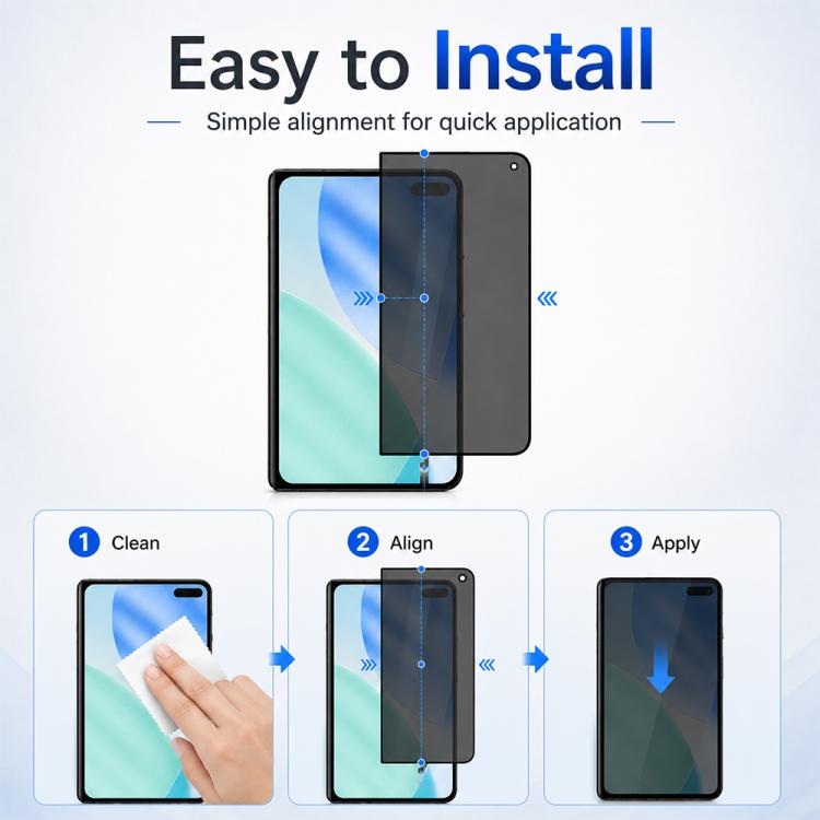 XDcase 2 PCS/Pack Silk-Printed 180 Anti-Spy Tempered Glass Screen Protector, For iPhone Duo Outer Screen, For iPhone 18 Pro, For iPhone 18 Pro Max