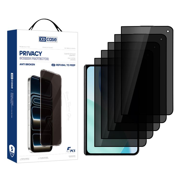XDcase 5 PCS/Pack Silk-Printed 180 Anti-Spy Tempered Glass Screen Protector, For iPhone Fold Outer Screen, For iPhone 18 Pro, For iPhone 18 Pro Max