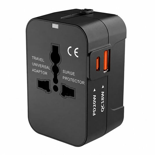PD20W QC18W Universal Travel Adapter Multifunctional Power Socket Charger, PD20W+QC18W