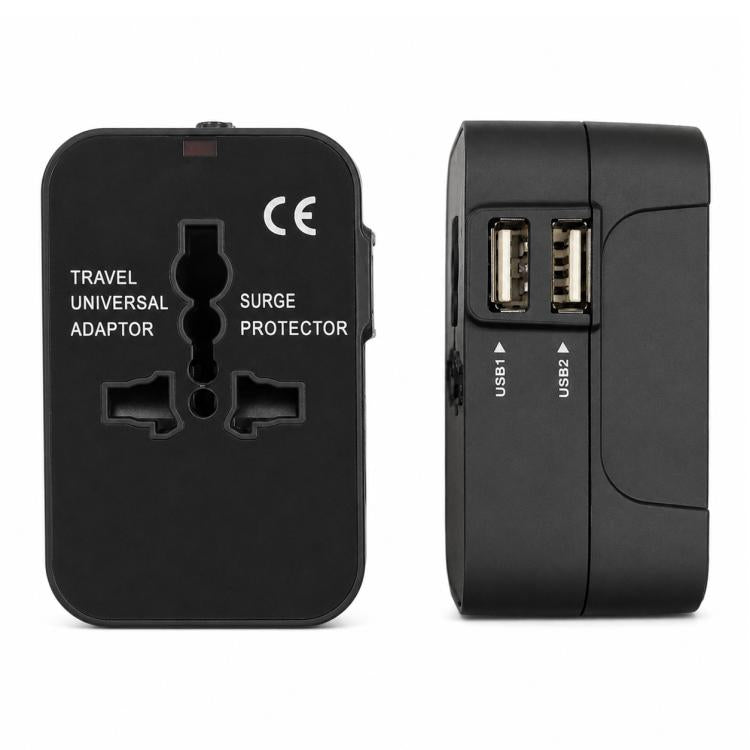 Universal Travel Adapter Multifunctional Power Socket Charger, 2.1A Dual-Port USB, 2.4A USB+Type-C