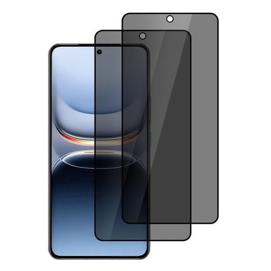 XDcase 2 PCS/Pack Silk-Printed Anti-Spy Tempered Glass Screen Protector Support Fingerprint Unlock, For vivo iQOO 13