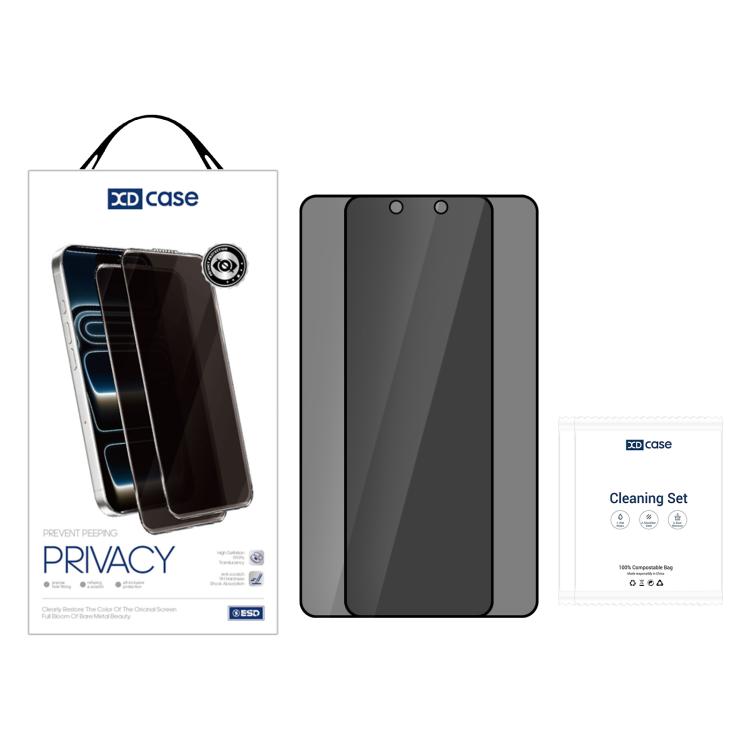 XDcase 2 PCS/Pack Silk-Printed Anti-Spy Tempered Glass Screen Protector Support Fingerprint Unlock, For vivo iQOO 13