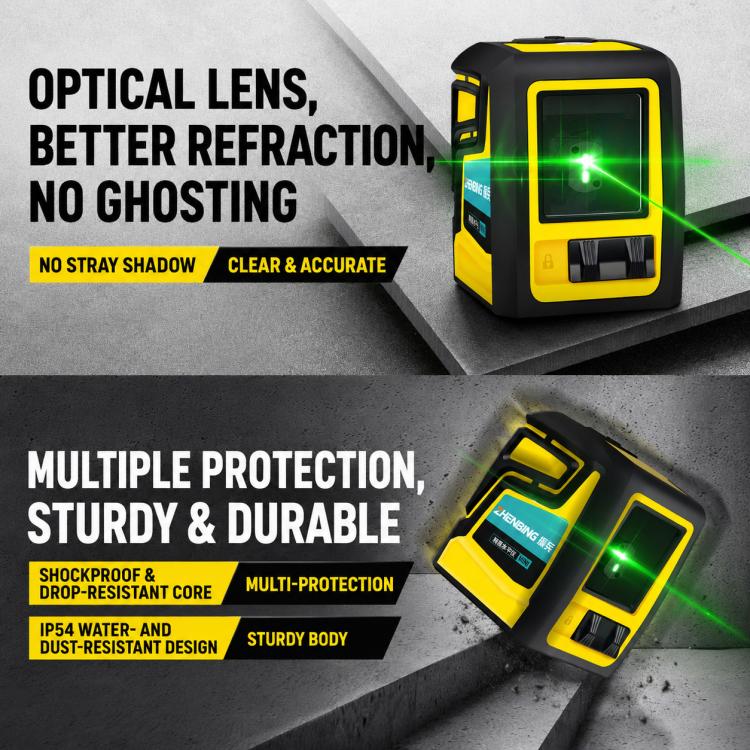 ZHENBING Portable High-Precision Laser Level with L-Bracket, AA Batteries, Built-in Li-battery