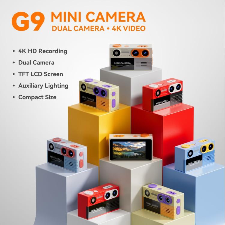 G9 4K Dual Camera 1.97 inch Rotating IPS Screen Portable Keychain Mini Camera