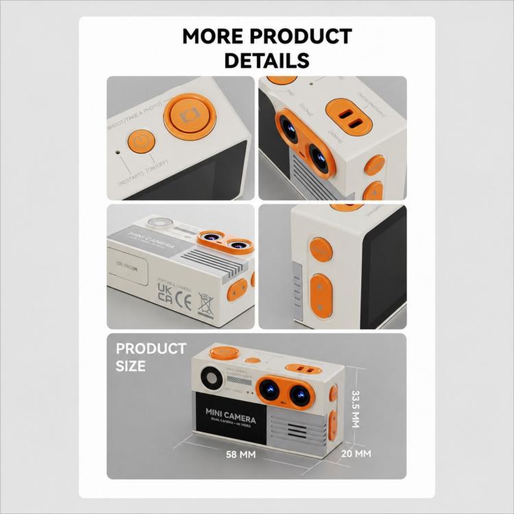 G9 4K Dual Camera 1.97 inch Rotating IPS Screen Portable Keychain Mini Camera