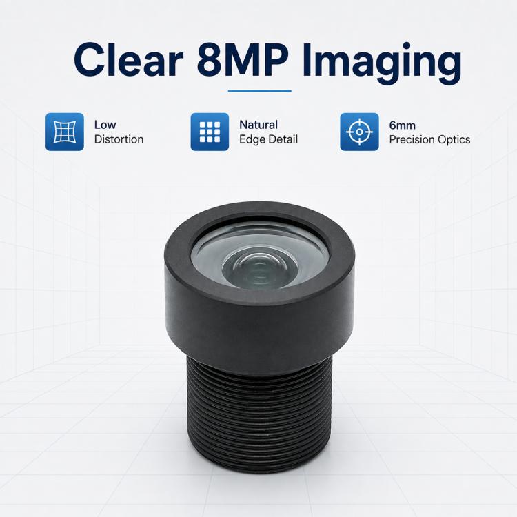 8MP HD 1/1.8 Inch Lens, 6mm Focal Length, High Brightness Low Distortion Industrial Camera Machine Vision Lens