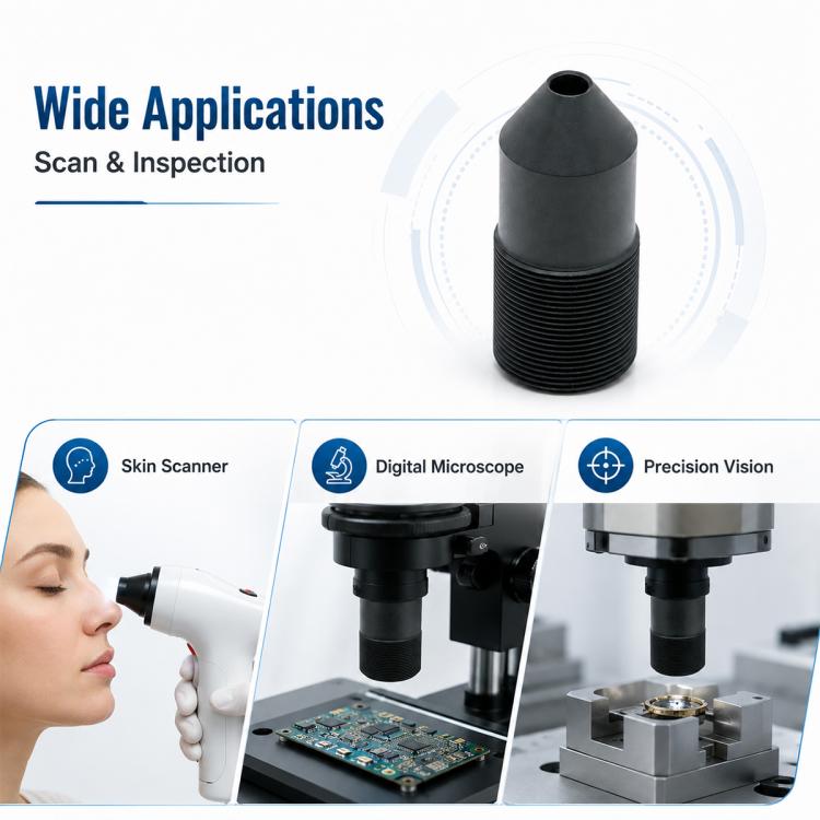 16mm Industrial Scanning Digital Zoom lens, 5MP HD 1/2 Inch Sensor, Low Distortion Vision Large Depth Field Lens, 16mm  5MP HD 1/2 Inch Lens