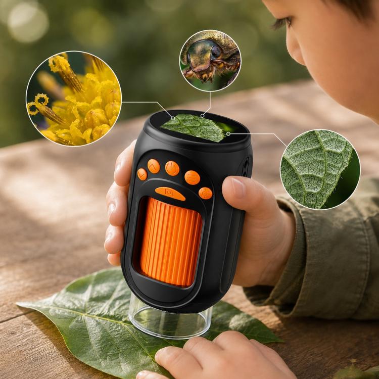 Portable 1000X Handheld Digital Kids Microscope with Screen, Only Host, Host + 16GB, Host + 32GB