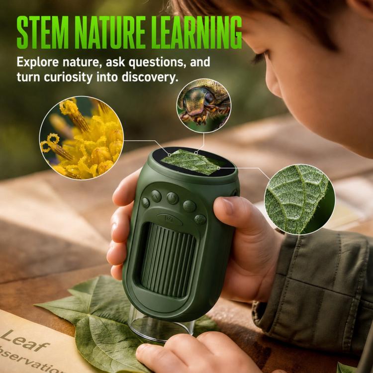 Portable 1000X Handheld Digital Kids Microscope with Screen, Only Host, Host + 16GB, Host + 32GB