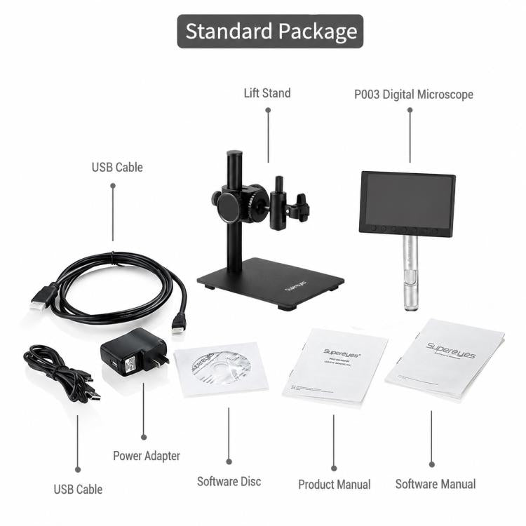 Supereyes P003 500X Digital Microscope with HD Display