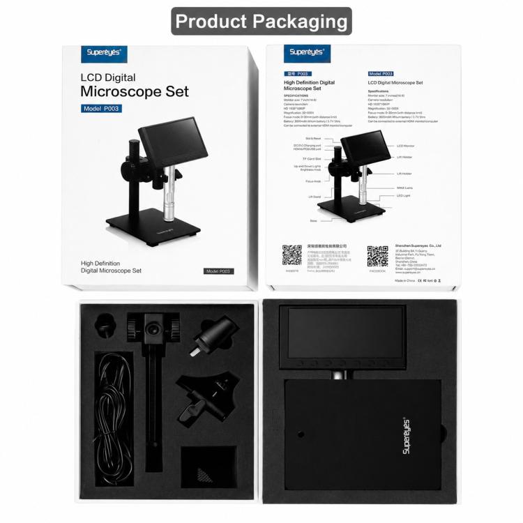 Supereyes P003 500X Digital Microscope with HD Display