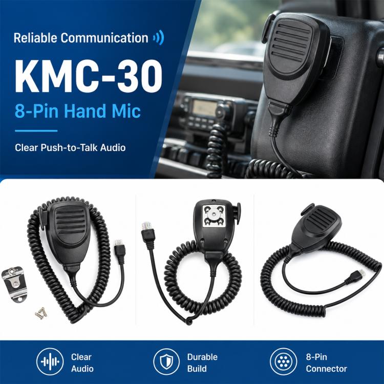 8-Pin Handheld Speaker Microphone Shoulder Mic for KENWOOD TK8108 / TK7180, without Hook, with Hook