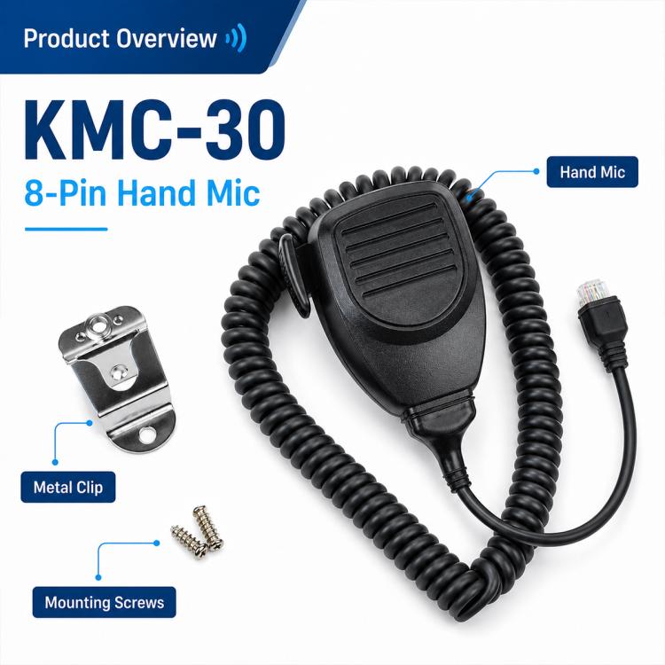 8-Pin Handheld Speaker Microphone Shoulder Mic for KENWOOD TK8108 / TK7180, without Hook, with Hook