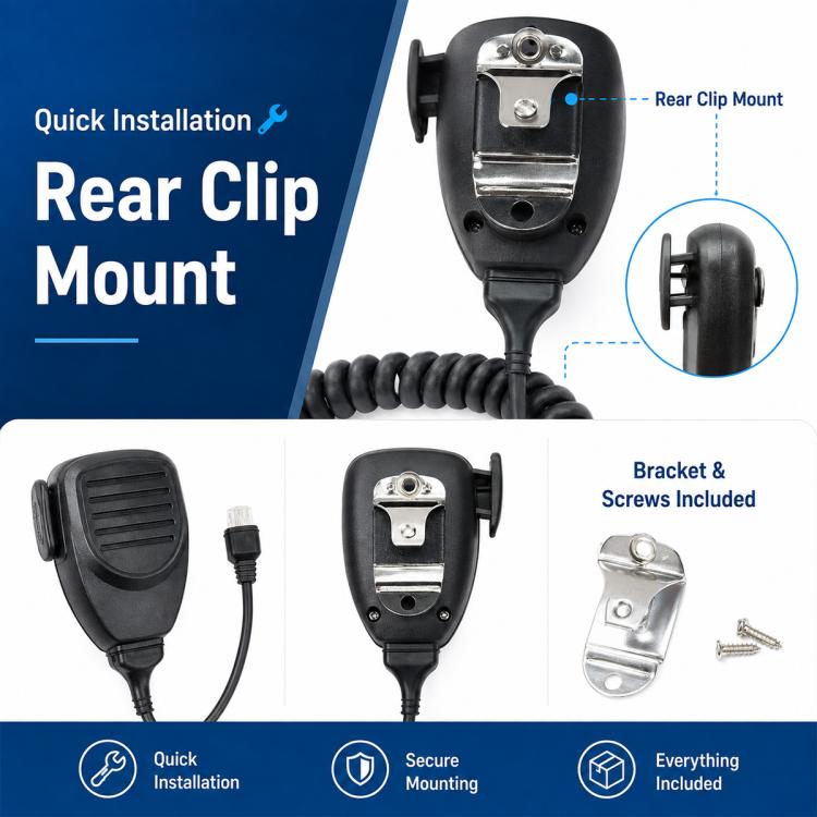 8-Pin Handheld Speaker Microphone Shoulder Mic for KENWOOD TK8108 / TK7180, without Hook, with Hook