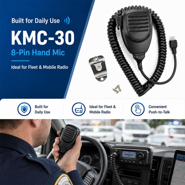 8-Pin Handheld Speaker Microphone Shoulder Mic for KENWOOD TK8108 / TK7180, without Hook, with Hook