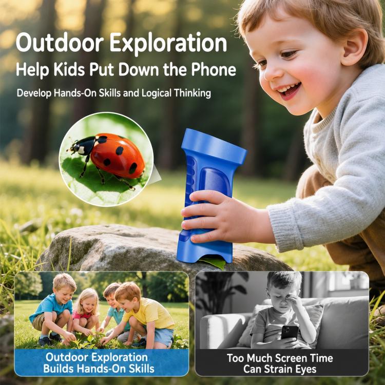 Portable 1000X Kids Digital Microscope with 2.4-Inch IPS Display