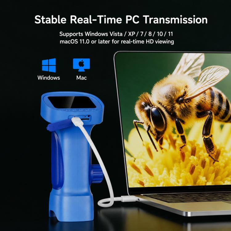 Portable 1000X Kids Digital Microscope with 2.4-Inch IPS Display