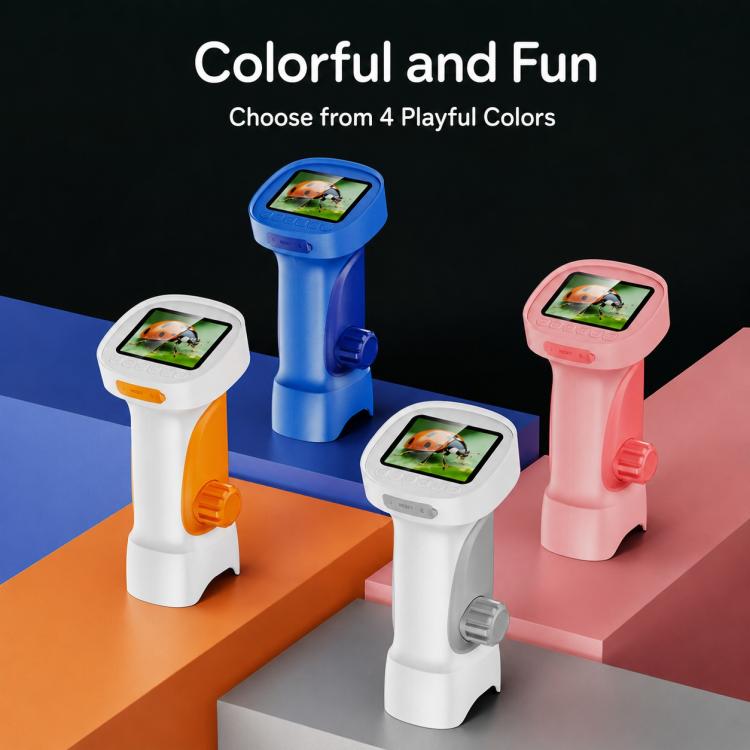 Portable 1000X Kids Digital Microscope with 2.4-Inch IPS Display