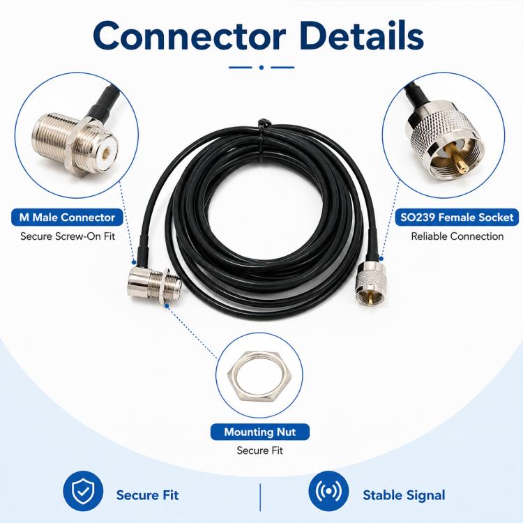 5m UHF SO239 Connectors Mobile Car Radio Antenna Extension Cable