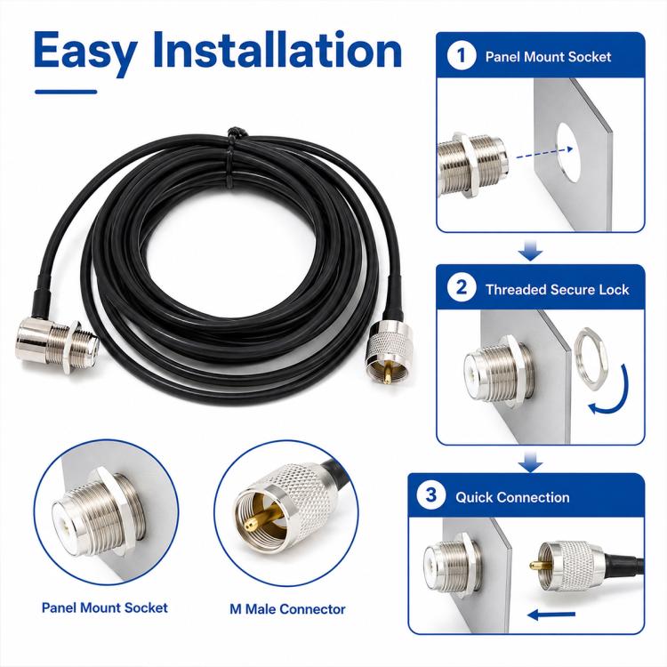5m UHF SO239 Connectors Mobile Car Radio Antenna Extension Cable