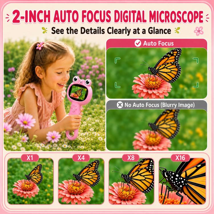 Kids Portable 3-in-1 Digital Microscope & Magnifying Glass