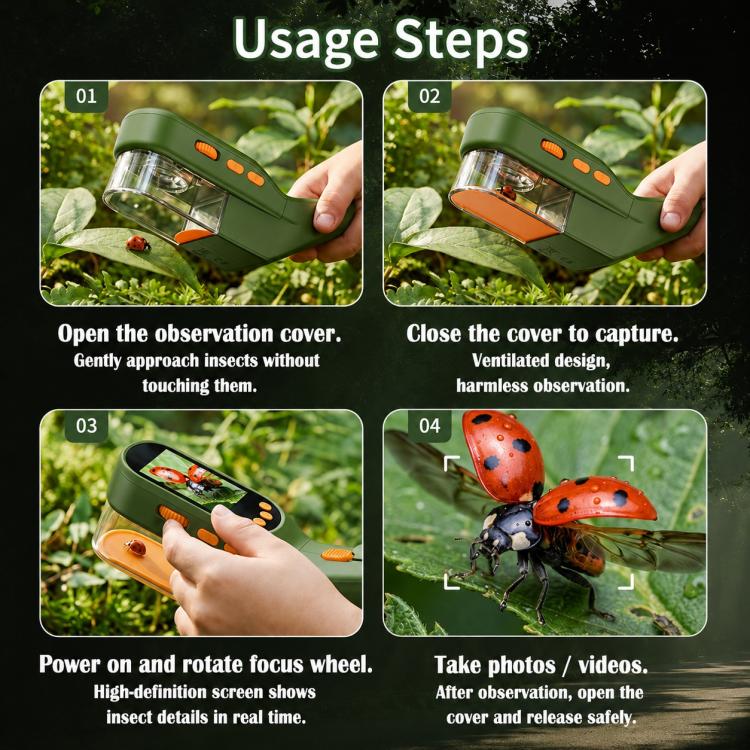 Handheld Portable 2.8-Inch LCD 500X HD Digital Microscope