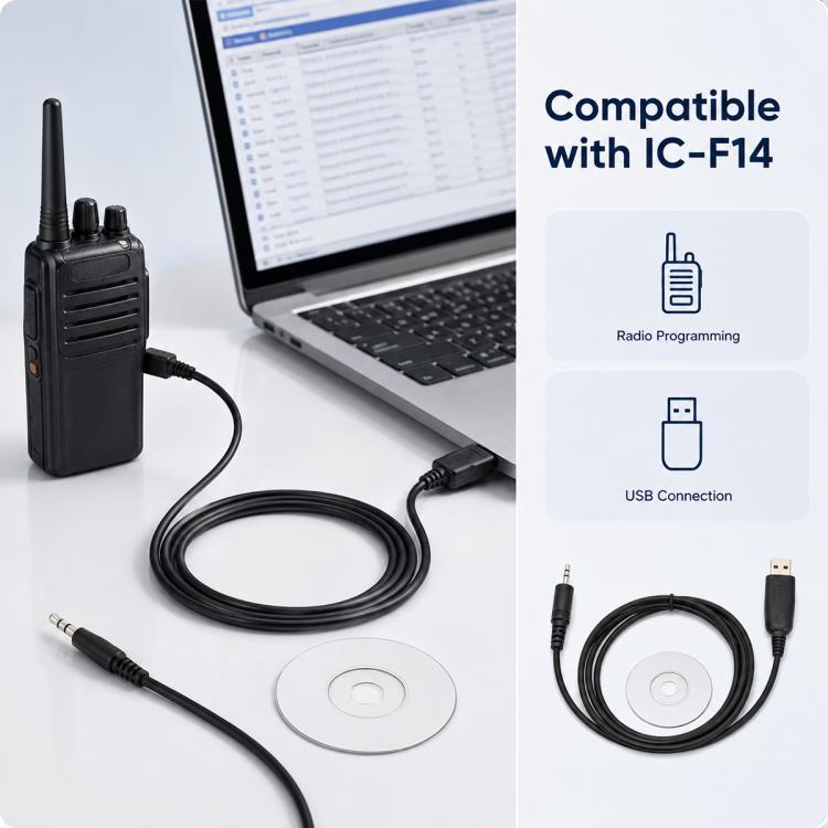 Walkie Talkie USB Programming Cable for ICOM IC-F14, For ICOM IC-F14