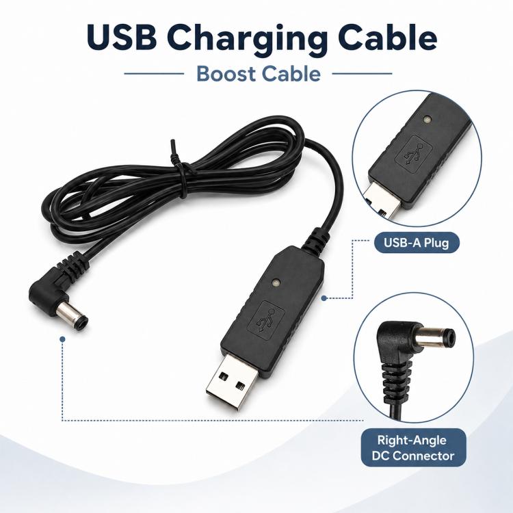 Walkie Talkie USB Step-up Charging Cable for Baofeng