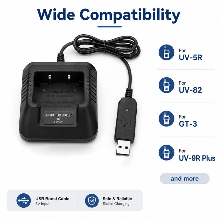 Walkie Talkie USB Step-up Charging Cable for Baofeng